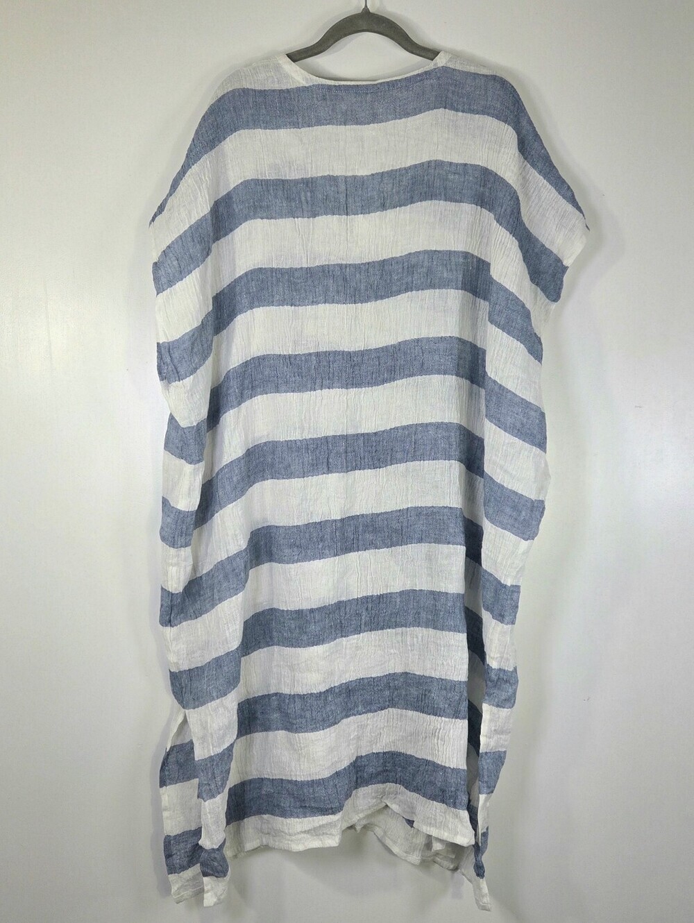 NWT EILEEN FISHER STRIPED ORGANIC LINEN CRINKLE GAUZE TUNIC - Picture 4 of 7